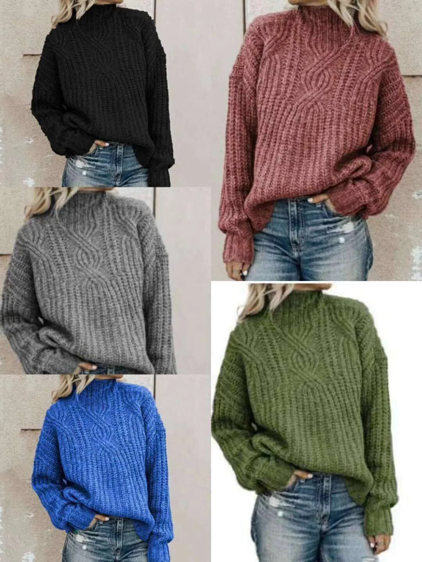 2020 new European and American sweater ladies high neck knitted pullover sweater ladies twisted top autumn winter sweater
2020 new European and American sweater ladies high neck knitted pullover sweater ladies twisted top autumn winter sweater