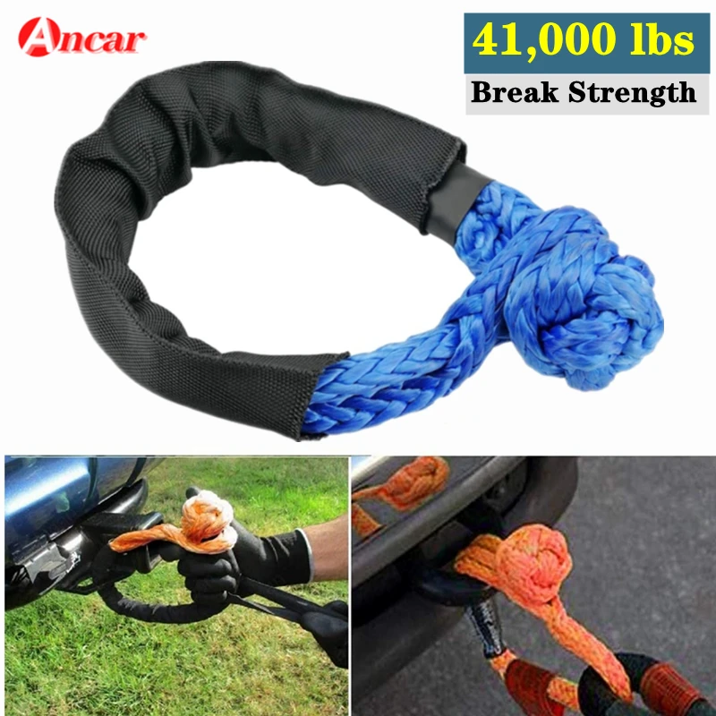 Ancar High Quality 41,000 lbs Break Strength Synthetic Soft Shackle 1/2" X 22 Inch Rugged Shackles Rope For SUV Towing Rescue
Ancar High Quality 41,000 lbs Break Strength Synthetic Soft Shackle 1/2" X 22 Inch Rugged Shackles Rope For SUV Towing Rescue
