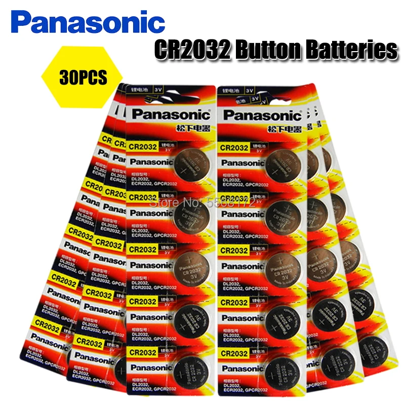 30 шт. оригинальные новые батарейки для PANASONIC cr2032 3 в кнопочные часов компьютера cr