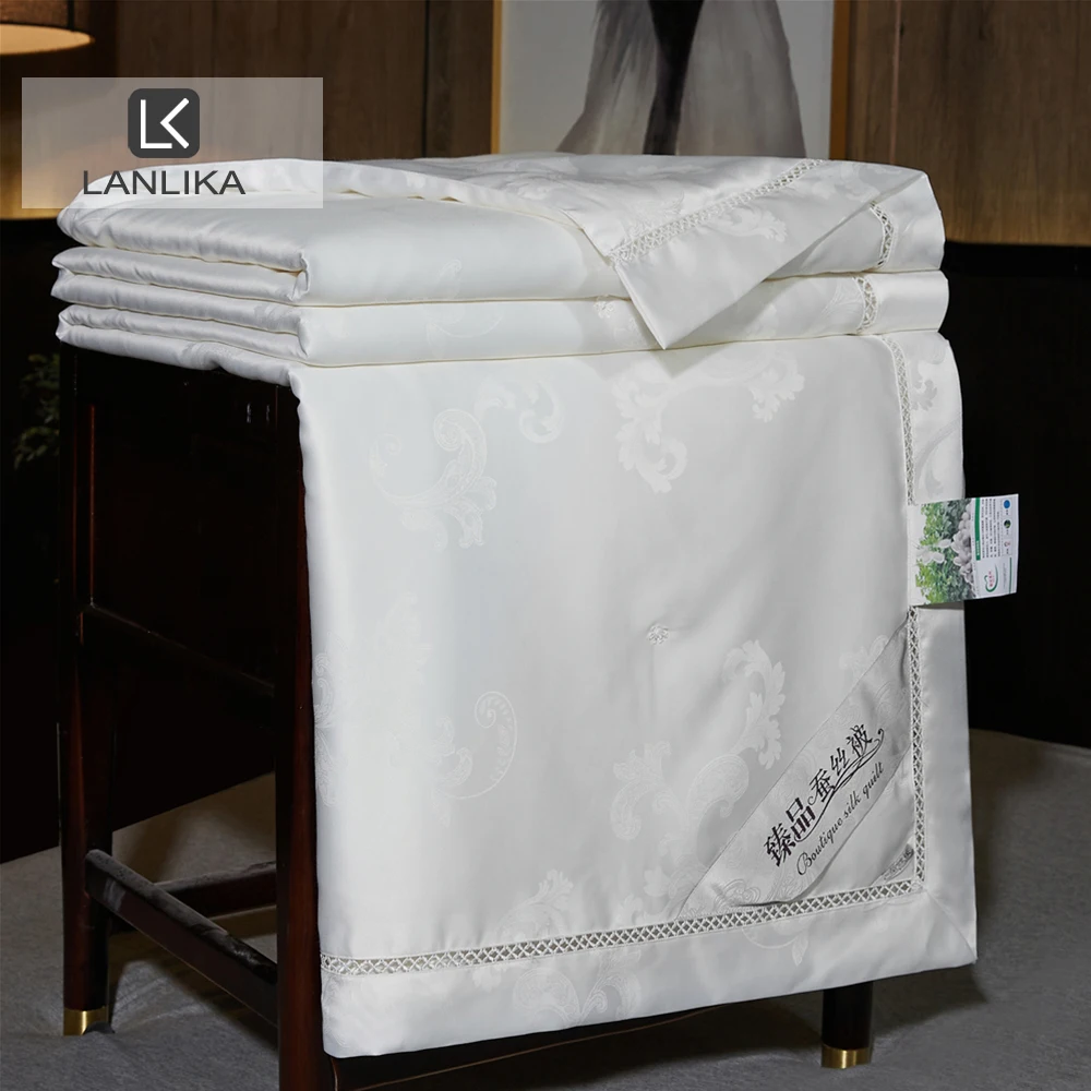 Высококачественное 100% натуральное шелковое белое одеяло Lanlika пододеяльник с