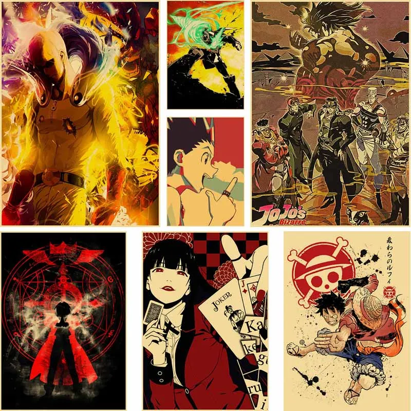 Vintage Kraft Paper Anime Collection Posters JoJo's Bizarre Adventure Demon Slayer Poster Home Decor Room Bar Wall Art Painting
Vintage Kraft Paper Anime Collection Posters JoJo's Bizarre Adventure Demon Slayer Poster Home Decor Room Bar Wall Art Painting