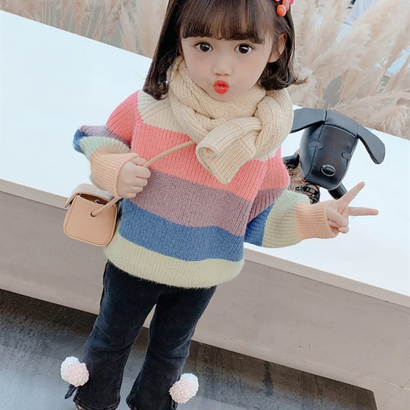 Rainbow Knitting Pullover Cotton Kids Spring Autumn Boys' / Girls' Sweater Tops Sports Bottoming Children Clothes High Quality
Rainbow Knitting Pullover Cotton Kids Spring Autumn Boys' / Girls' Sweater Tops Sports Bottoming Children Clothes High Quality