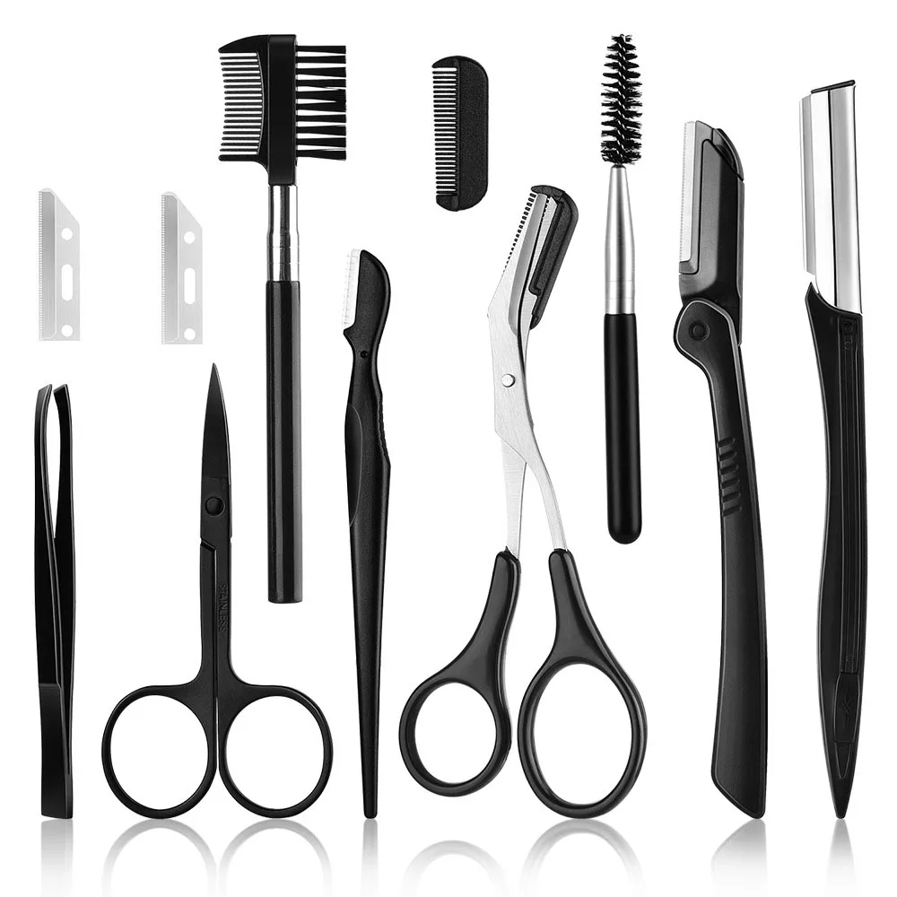 11pcs Eyebrow Trimmer Eyebrow Razor Kit Eyebrow Scissors Eyebrow Comb Razor For Face Tweezers Eyelash Eyelash Brush Makeup Tools
11pcs Eyebrow Trimmer Eyebrow Razor Kit Eyebrow Scissors Eyebrow Comb Razor For Face Tweezers Eyelash Eyelash Brush Makeup Tools