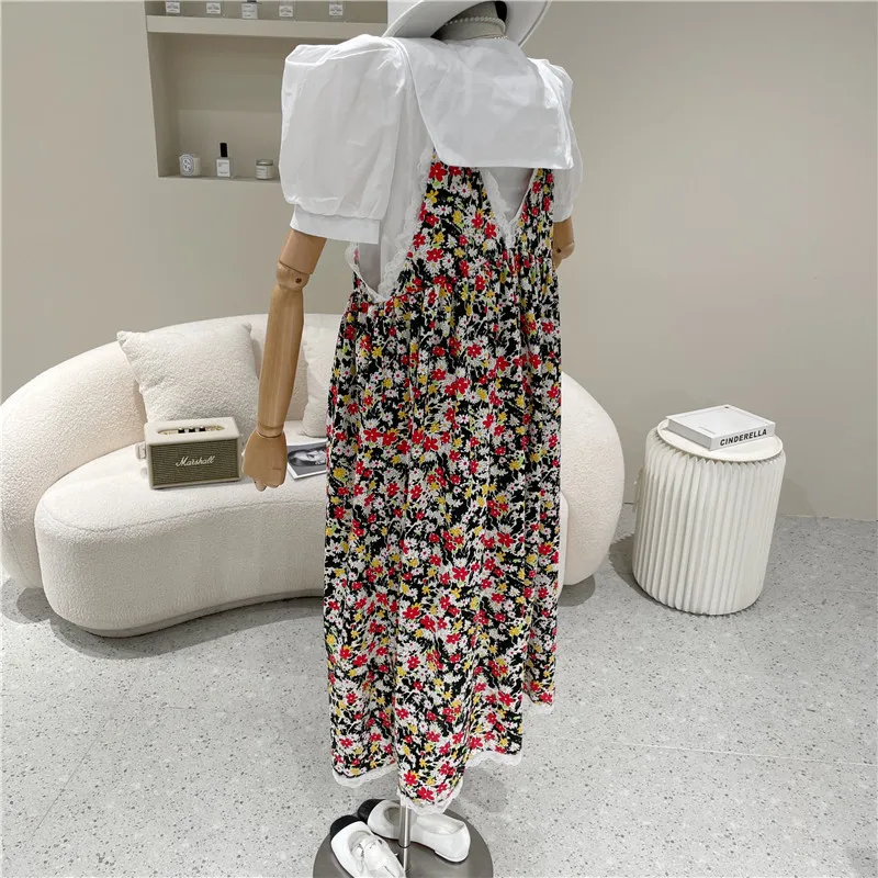 Women's clothing Spring Summer 2021 Fashion New Printed V-neck lace Sling Dress + Puff Sleeve Lapel shirt
Women's clothing Spring Summer 2021 Fashion New Printed V-neck lace Sling Dress + Puff Sleeve Lapel shirt