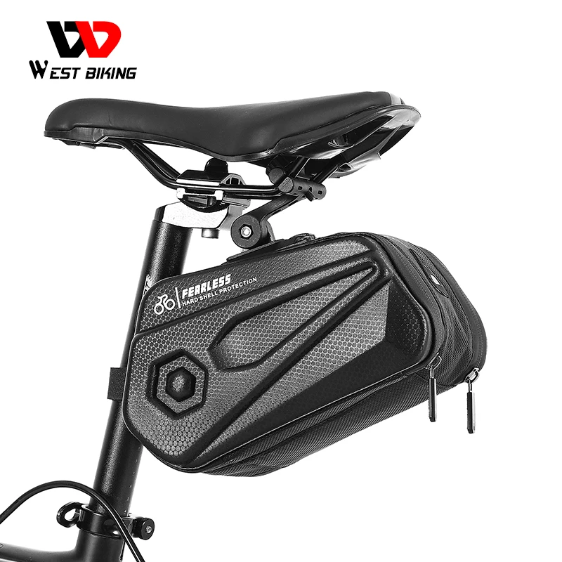 

WEST BIKING Bike Saddle Bag Waterproof MTB Road Bicycle Under Seat Bag 2.6L Lage Capacity Reflective Pannier Cycling Accessories