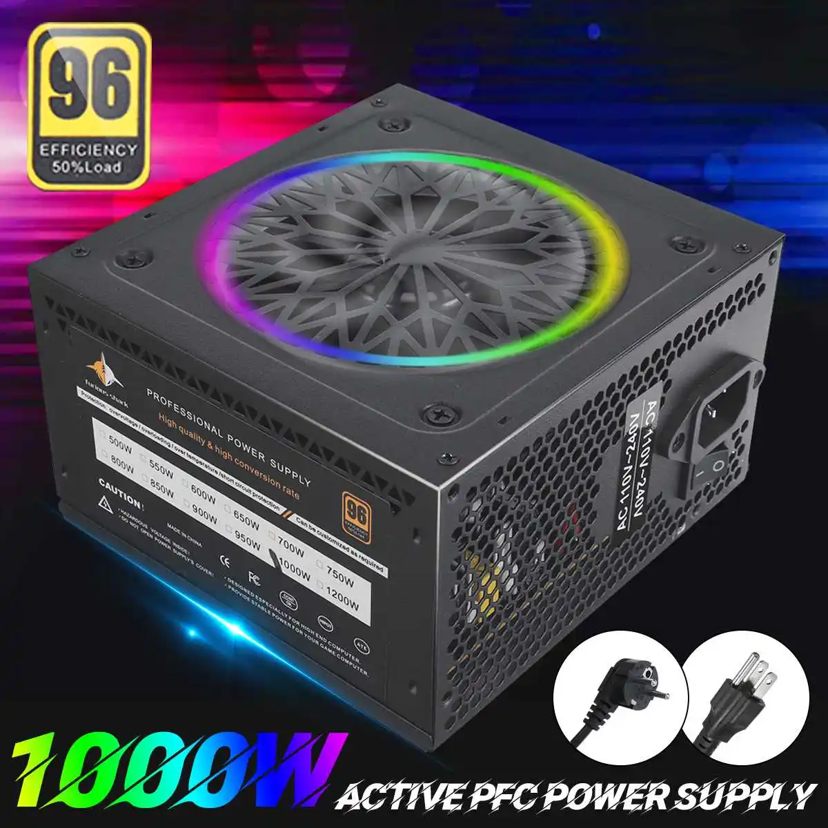 Блок питания LEORY 1000 Вт для ПК активный PFC 12 см RGB вентилятор компьютерный блок питания для ПК геймера с полной вилкой Стандарта США/ЕС 100-240 В
Блок питания LEORY 1000 Вт для ПК активный PFC 12 см RGB вентилятор компьютерный блок питания для ПК геймера с полной вилкой Стандарта США/ЕС 100-240 В