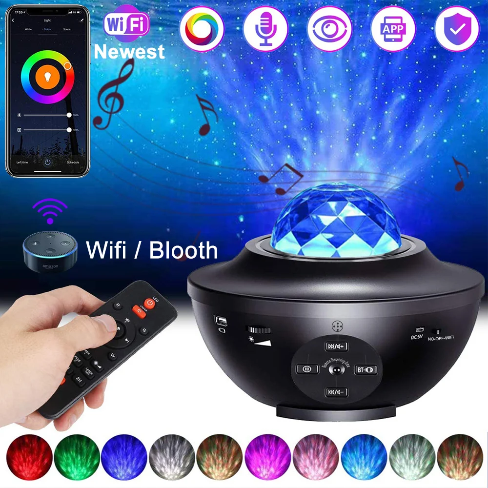 Bluetooth Music Led Projection Lamp Remote Control Bluetooth Wifi Smart Star Projector Light Led Starry Sky Projection Light D30
Bluetooth Music Led Projection Lamp Remote Control Bluetooth Wifi Smart Star Projector Light Led Starry Sky Projection Light D30