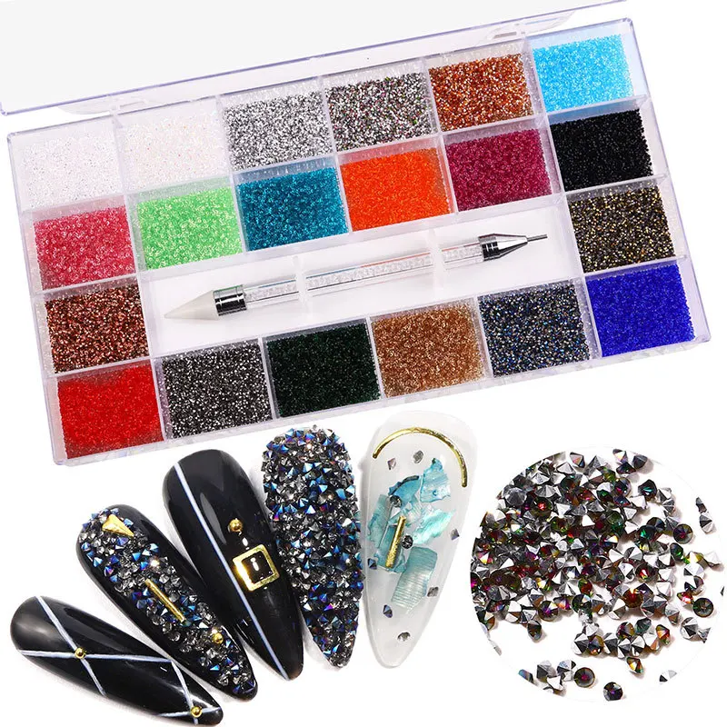 21 Grids Mixed Rhinestones Kit Nails DIY Mini Flatback Special Shape Arylic Nail Art Decorations Nail Tool Rhinestones Sets 
21 Grids Mixed Rhinestones Kit Nails DIY Mini Flatback Special Shape Arylic Nail Art Decorations Nail Tool Rhinestones Sets
