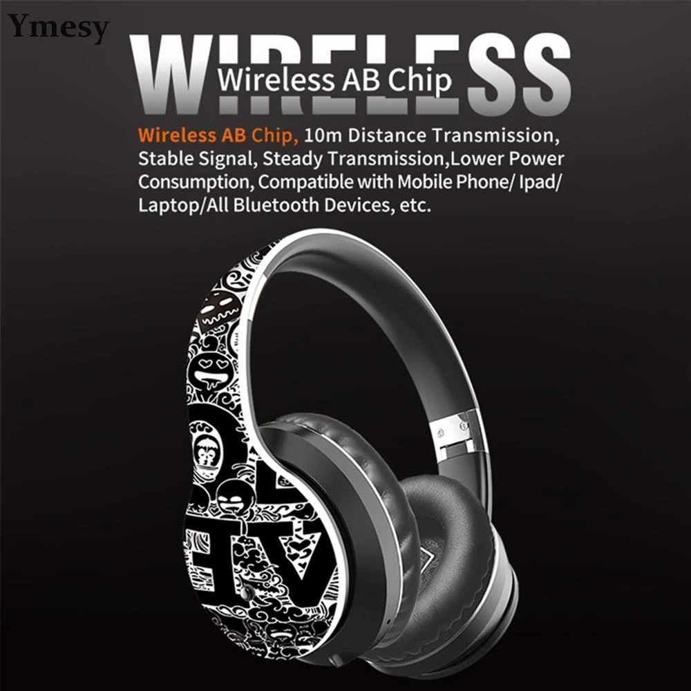 Ymesy wireless BT 5.0 Over Ear Headest Graffiti Folding Design with Microphone Hi-Fi Stereo For the laptop PC phone 2021 New
Ymesy wireless BT 5.0 Over Ear Headest Graffiti Folding Design with Microphone Hi-Fi Stereo For the laptop PC phone 2021 New