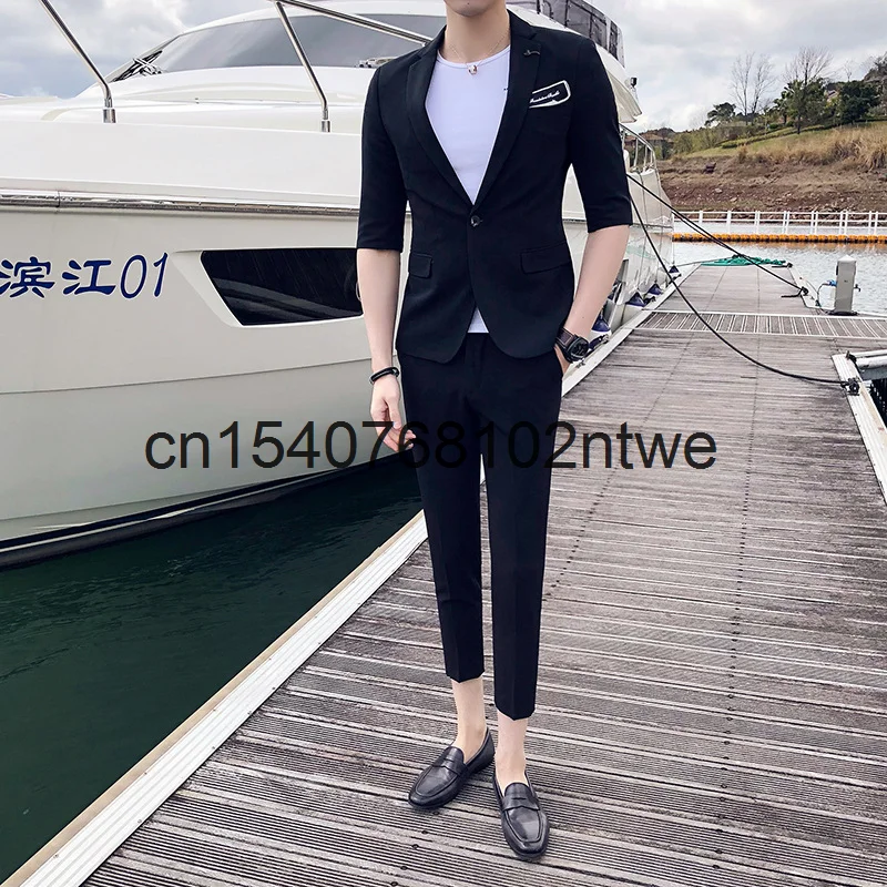 Летняя одежда в британском стиле, новинка 2021, мужской костюм с рукавом семь и брюки в девять точек, костюм из двух предметов, не требует глажк...
Летняя одежда в британском стиле, новинка 2021, мужской костюм с рукавом семь и брюки в девять точек, костюм из двух предметов, не требует глажк...