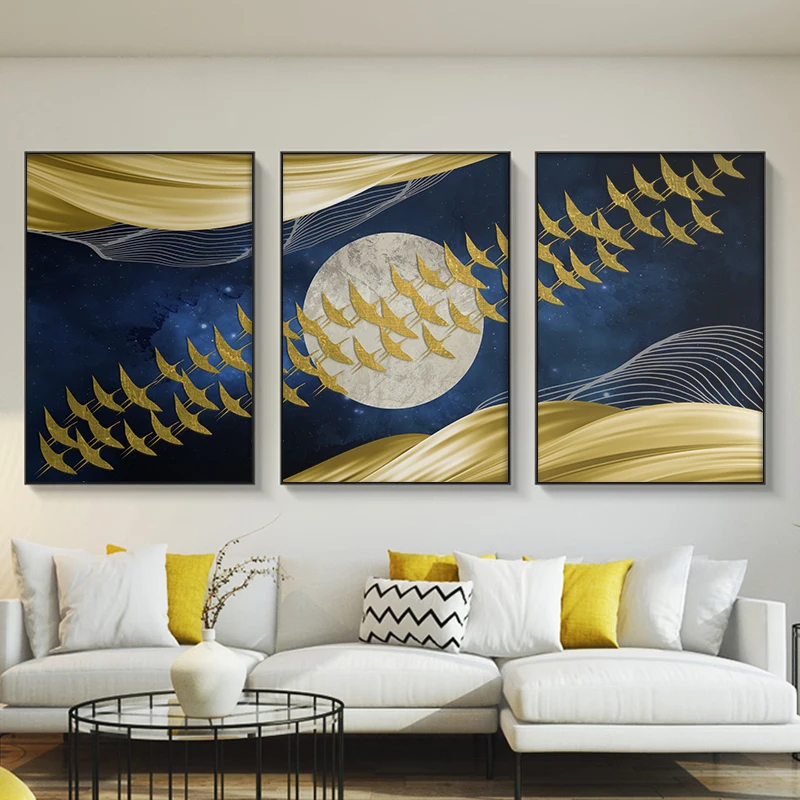 Abstract Moon Wall Art Canvas Painting Golden Mountain Birds Nordic Posters and Prints Wall Pictures for Living Room Home Decor
Abstract Moon Wall Art Canvas Painting Golden Mountain Birds Nordic Posters and Prints Wall Pictures for Living Room Home Decor