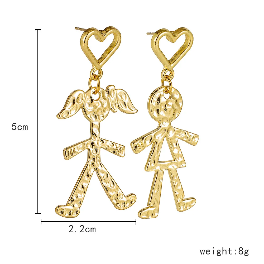2021 new style abstract boy girl personality playful earrings fashion love cute jewelry woman ladies | Украшения и аксессуары