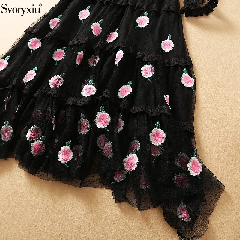 Svoryxiu Women's Spring Summer Sexy Party Black Mesh Embroidery Long Dress Elegant Long Sleeve Runway Dress Vestdios 2021
Svoryxiu Women's Spring Summer Sexy Party Black Mesh Embroidery Long Dress Elegant Long Sleeve Runway Dress Vestdios 2021