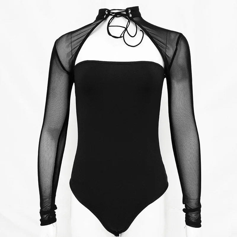 Pop Sexy Women Mesh Transparent Halter Bodysuit Long Sleeve Lace Up Hollow Skinny Jumpsuit Pop 88
Pop Sexy Women Mesh Transparent Halter Bodysuit Long Sleeve Lace Up Hollow Skinny Jumpsuit Pop 88