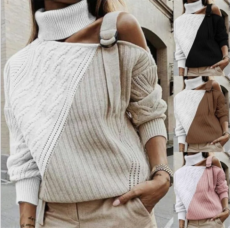 Autumn Off Shoulder Sweater Women Turtleneck Sweater Warm Winter Knitted Sweater Ladies Long Sleeve Women Loose Sweater Female
Autumn Off Shoulder Sweater Women Turtleneck Sweater Warm Winter Knitted Sweater Ladies Long Sleeve Women Loose Sweater Female