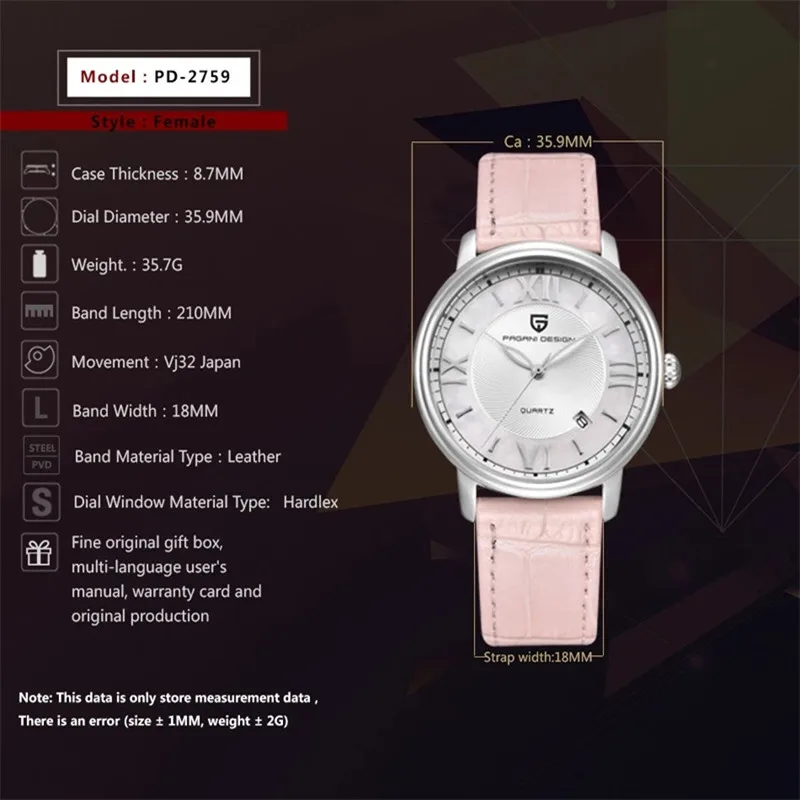 Reloj Mujer PAGANI DESIGN brand luxury ladies quartz watch ladies fashion waterproof dress calendar women watch Relogio Feminino
Reloj Mujer PAGANI DESIGN brand luxury ladies quartz watch ladies fashion waterproof dress calendar women watch Relogio Feminino