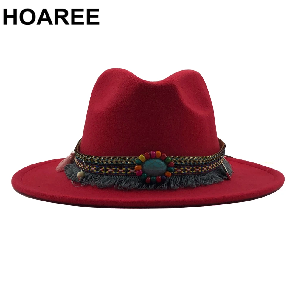 Red Women Men Ladies Fedoras Top Trilby Cap Imitation Woolen European American Autumn Winter Ethnic Style Felt Hat 58-60cm
Red Women Men Ladies Fedoras Top Trilby Cap Imitation Woolen European American Autumn Winter Ethnic Style Felt Hat 58-60cm