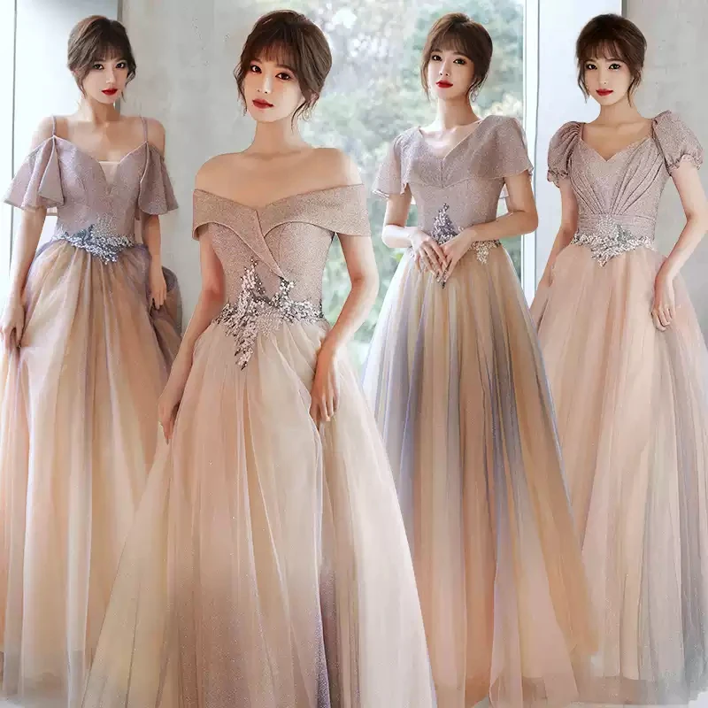 Bridesmaids Dresses Illusion V-Neck Embroidery A-Line Tulle Spaghetti Straps Floor-Length Vintage Women Wedding Party Gown E469
Bridesmaids Dresses Illusion V-Neck Embroidery A-Line Tulle Spaghetti Straps Floor-Length Vintage Women Wedding Party Gown E469