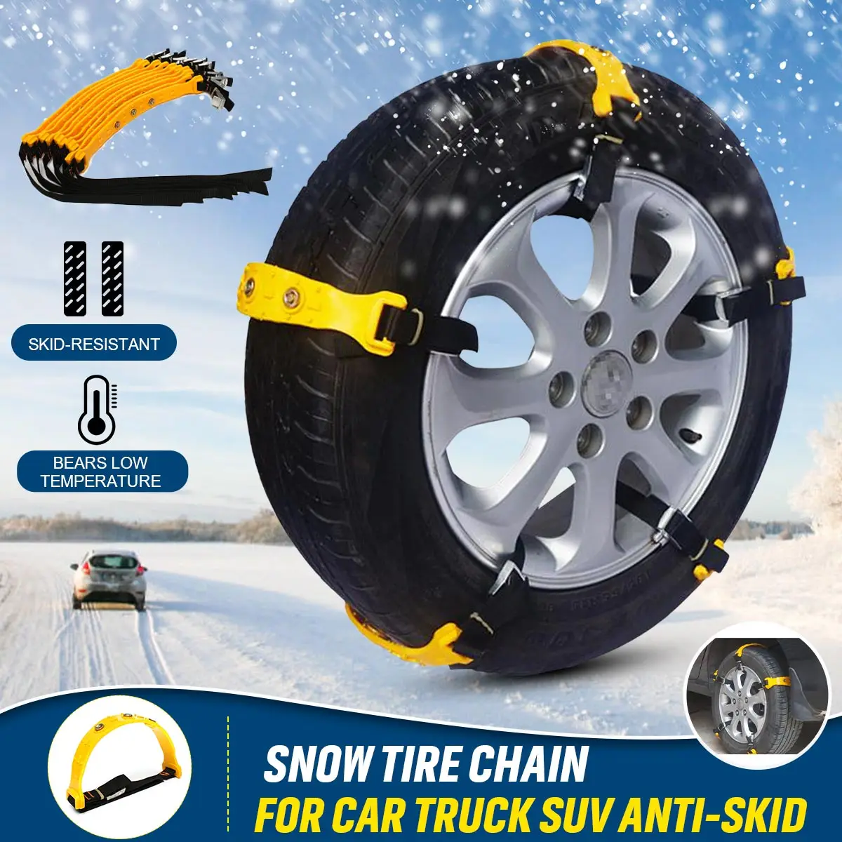 10pcs TPU Auto Tire Snow Chains Anti-Skip Belt Safe Driving For Snow Ice Sand Muddy Offroad For Most Car SUV VAN Wheel Winter
10pcs TPU Auto Tire Snow Chains Anti-Skip Belt Safe Driving For Snow Ice Sand Muddy Offroad For Most Car SUV VAN Wheel Winter