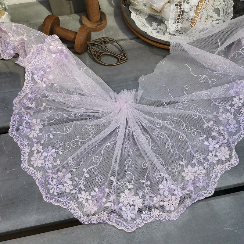 9Meters Light Purple Embroidered Thread Flower Lace Trim DIY Garment Accessories Crocheted 18cm Width Ribbon
9Meters Light Purple Embroidered Thread Flower Lace Trim DIY Garment Accessories Crocheted 18cm Width Ribbon