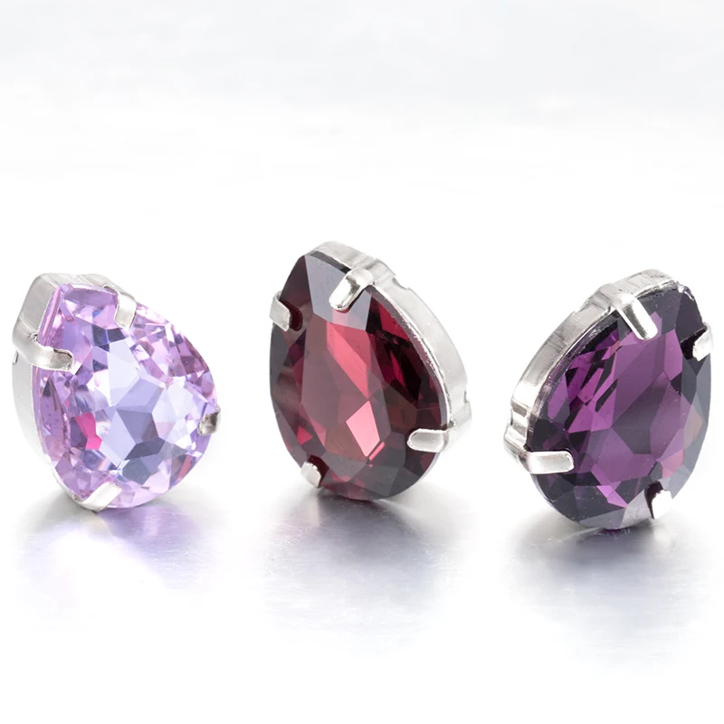 Fancy Purple Violet Top Stone Tear Drop Glass Crystal Strass High Quality Sew-on Rhinestones With Claws Sew On Clothes Crafts
Fancy Purple Violet Top Stone Tear Drop Glass Crystal Strass High Quality Sew-on Rhinestones With Claws Sew On Clothes Crafts