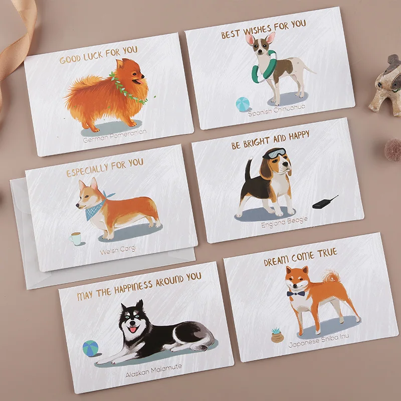 6 стилей, поздравительная открытка в виде милой собаки с конвертом, креативный дизайн, с наилучшими пожеланиями, сообщения, фестиваля, униве... 
6 стилей, поздравительная открытка в виде милой собаки с конвертом, креативный дизайн, с наилучшими пожеланиями, сообщения, фестиваля, униве...