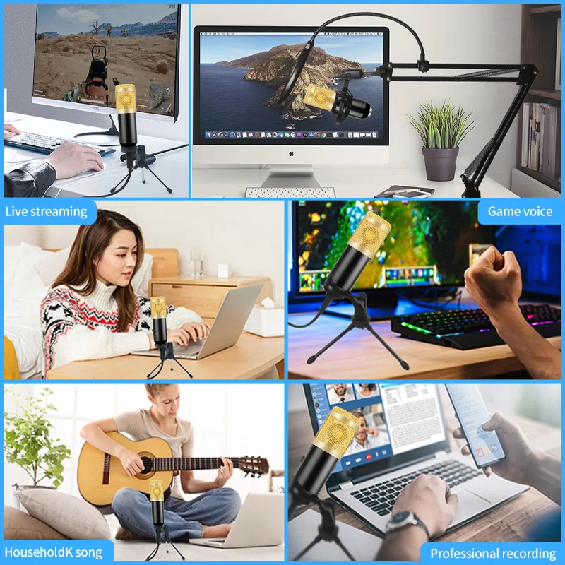 USB Condenser Microphone BM800 Professional Home Studio Recording Singing Microphone for PC Skype Chatting Gaming YouTube Video
USB Condenser Microphone BM800 Professional Home Studio Recording Singing Microphone for PC Skype Chatting Gaming YouTube Video