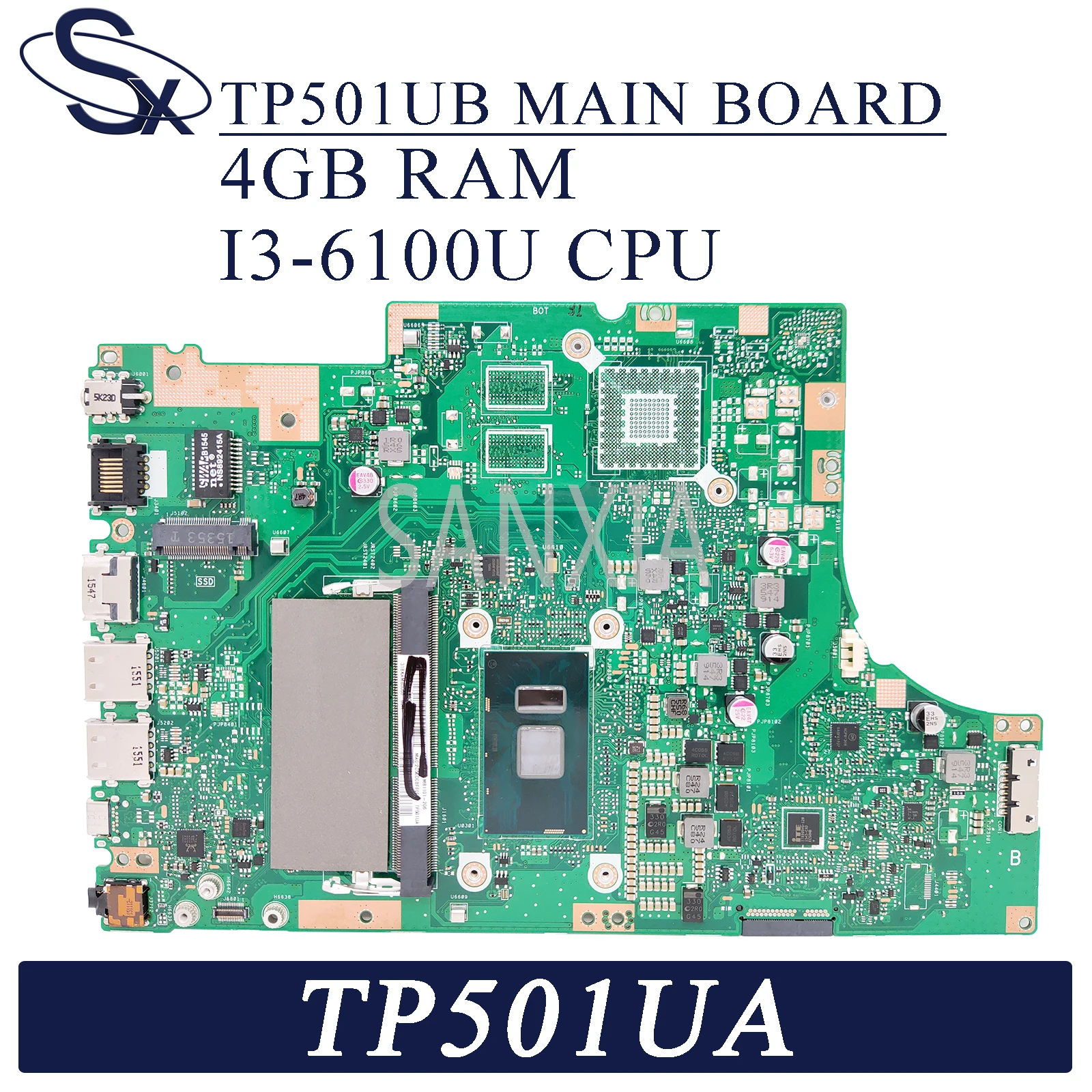 Материнская плата KEFU TP501UB для ноутбука ASUS VivoBook Flip TP501UA TP501UAM TP501UJ TP501UQ, оригинальная материнская плата 4GB-RAM, I3-6100U UMA 
Материнская плата KEFU TP501UB для ноутбука ASUS VivoBook Flip TP501UA TP501UAM TP501UJ TP501UQ, оригинальная материнская плата 4GB-RAM, I3-6100U UMA