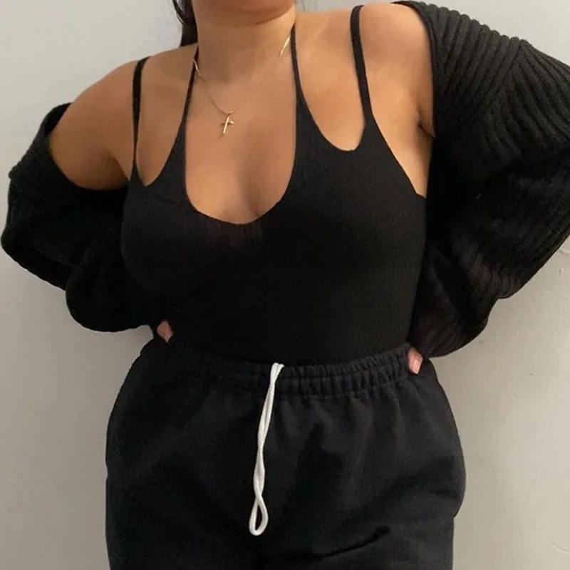 Knitted Cut Out Halter Neck Camis Crop Tops for Women Sleeveless Sexy Strapless Top Cropped Club Party Streetwear
Knitted Cut Out Halter Neck Camis Crop Tops for Women Sleeveless Sexy Strapless Top Cropped Club Party Streetwear