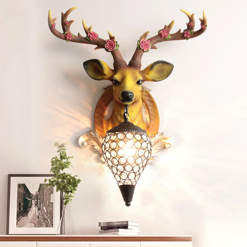 French Luxury Lamp Animal Shade Wall Lamp Modern Decor Kitchen living room Wall Light Vintage Bedroom Antlers Wall Sconce Lamp
French Luxury Lamp Animal Shade Wall Lamp Modern Decor Kitchen living room Wall Light Vintage Bedroom Antlers Wall Sconce Lamp