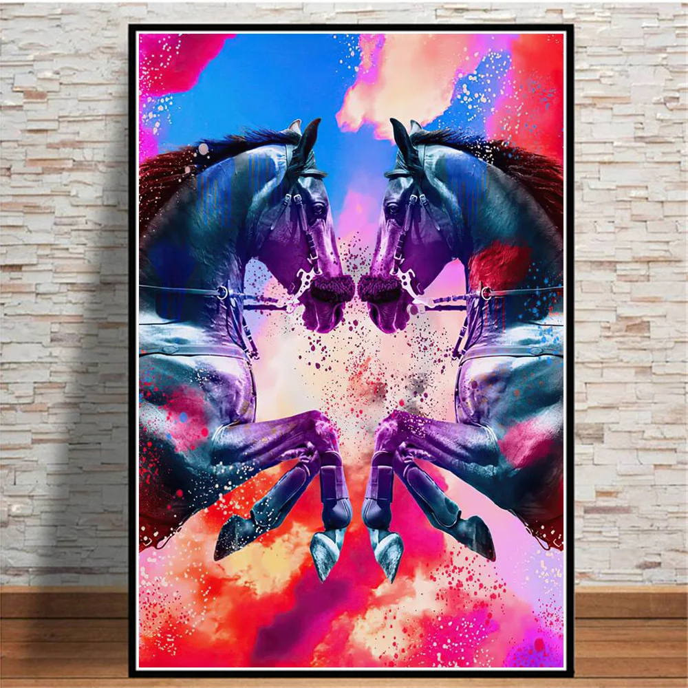 Bright Colours Double Horse Home Decor Wall Art Watercolour Poster Painting On Canvas Prints Modern Animal Decorative Pictures
Bright Colours Double Horse Home Decor Wall Art Watercolour Poster Painting On Canvas Prints Modern Animal Decorative Pictures