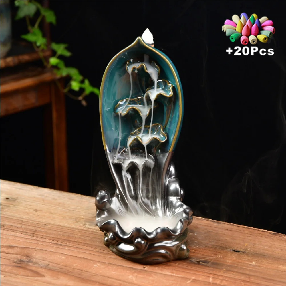 Ceramic Lotus Incense Burner Waterfall Quemador de Incienso Encensoir Zen Decoration Incense Holder Aromatherapy Diffuser
Ceramic Lotus Incense Burner Waterfall Quemador de Incienso Encensoir Zen Decoration Incense Holder Aromatherapy Diffuser