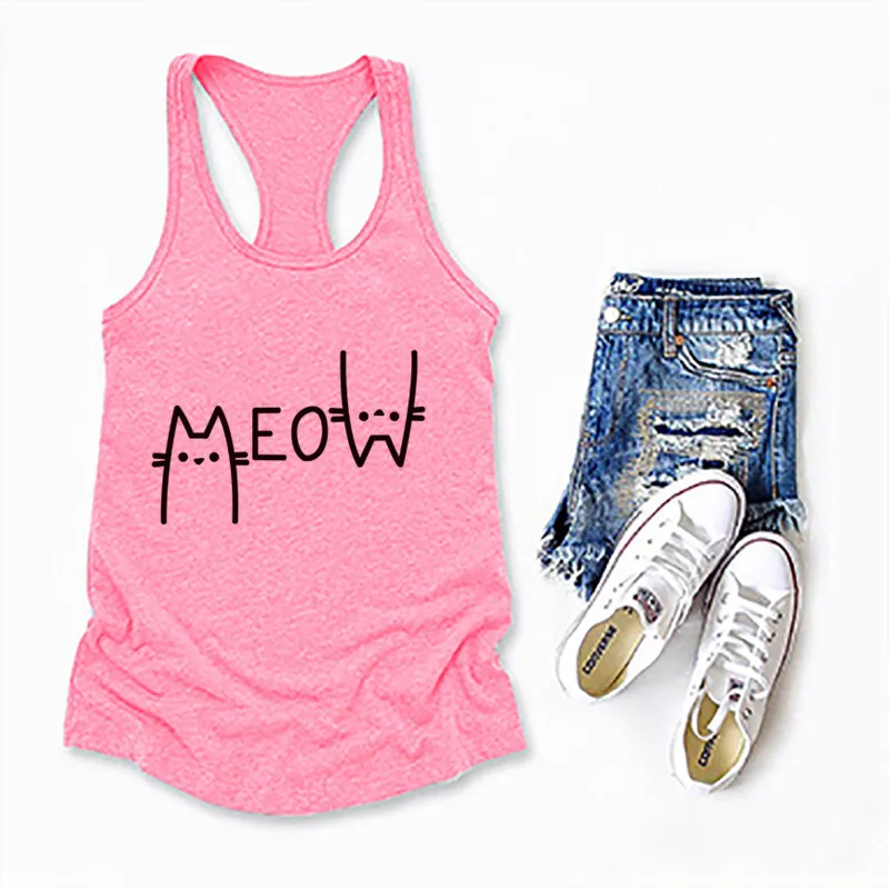 Cat Meow Letter Printed Crop Top Women Sleeveless O Neck Tank Top Summer Ladies Casual Loose Vest Haut Femme Ropa Mujer
Cat Meow Letter Printed Crop Top Women Sleeveless O Neck Tank Top Summer Ladies Casual Loose Vest Haut Femme Ropa Mujer