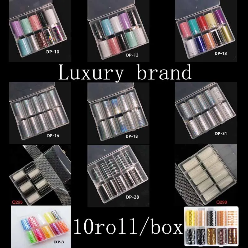 10 Roll Foil Nail Art UV Gel Design Decoration Luxury Brand Nail Transfer Foil Paper Stickers Watermark Decals
10 Roll Foil Nail Art UV Gel Design Decoration Luxury Brand Nail Transfer Foil Paper Stickers Watermark Decals