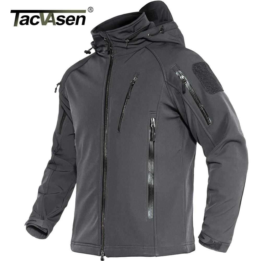 

TACVASEN Tactical Fleece Lined Waterproof Jacket Mens Military Air Soft Jacket Coat Safari Windbreaker Winter Warm Army Jacket