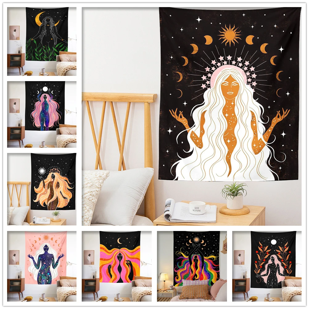 Indian Moon Phase Girl Mandala Tapestry Wall Hanging Boho Decor Macrame Hippie Witchcraft Tapestry Home Decor
Indian Moon Phase Girl Mandala Tapestry Wall Hanging Boho Decor Macrame Hippie Witchcraft Tapestry Home Decor
