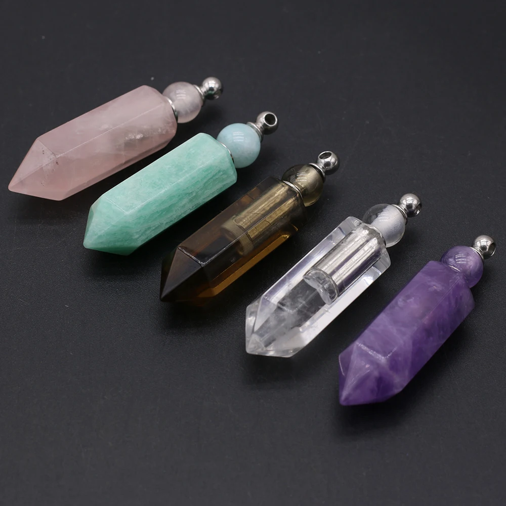 Natural Stone Rose Quartzs Perfume Bottle Silver Diamond Pendant For Jewelry Making Necklace Healing Accessory Gift Decor14x53mm
Natural Stone Rose Quartzs Perfume Bottle Silver Diamond Pendant For Jewelry Making Necklace Healing Accessory Gift Decor14x53mm