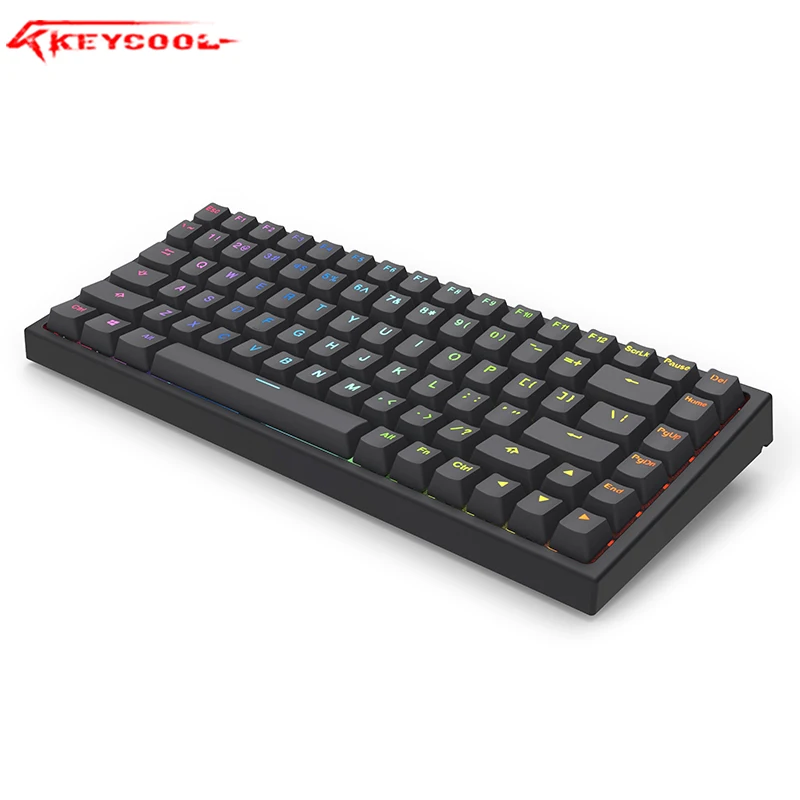 Механическая игровая клавиатура Keycool KC84 Bluetooth 5 0 черная RGB с подсветкой мини