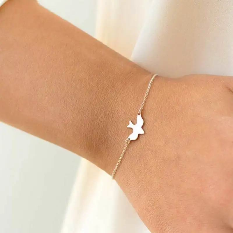 Simple Cute Peace Dove Charm Bracelet Bangle for Women Gold Silver Adjustable Link Chain Bracelets Pulseras Mujer Jewelry 
Simple Cute Peace Dove Charm Bracelet Bangle for Women Gold Silver Adjustable Link Chain Bracelets Pulseras Mujer Jewelry