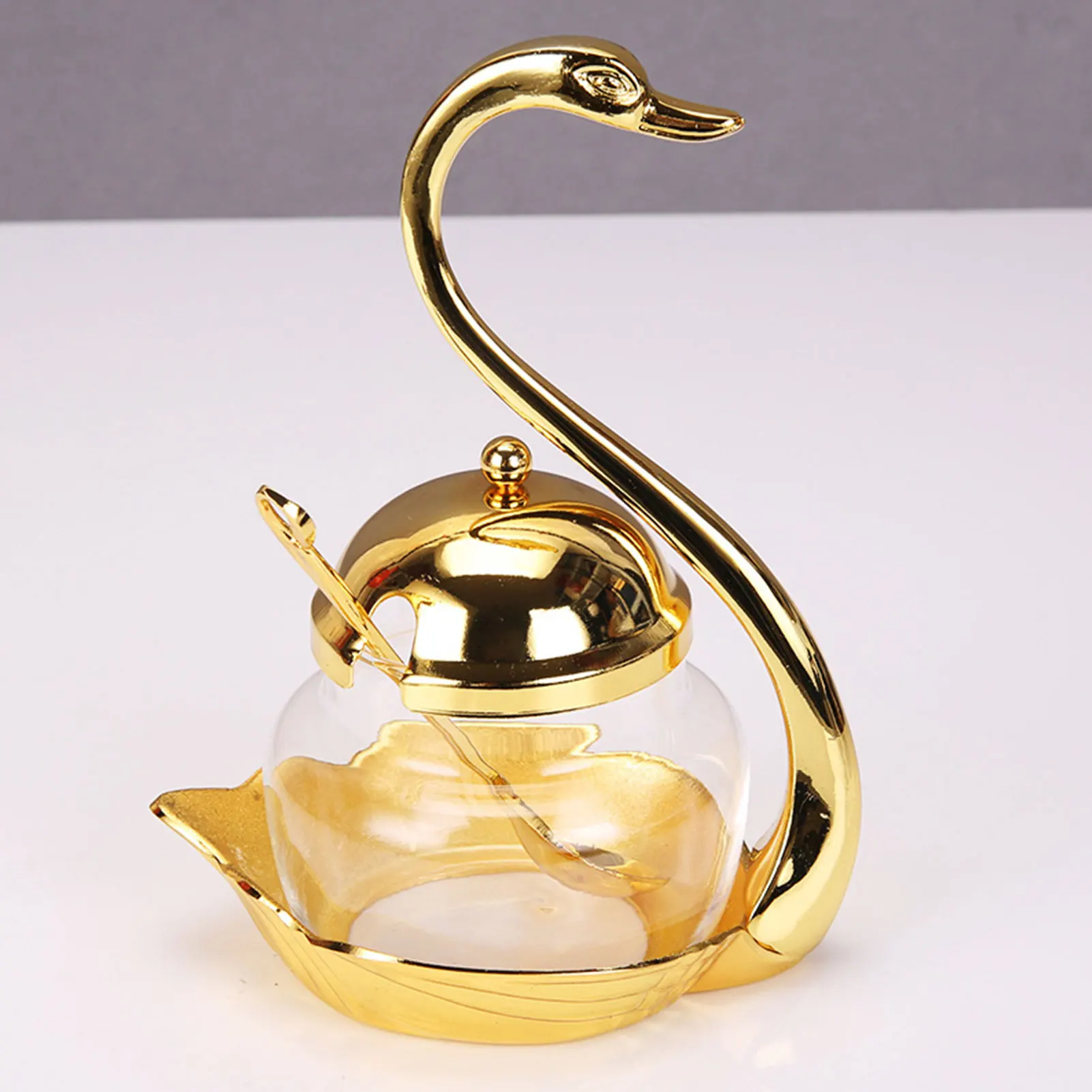 Gold Classic Swan Spice Jar Set with Spoon Clear Glass Salt and Pepper Seasoning Bottle Container Organizer Kitchen Supplies
Gold Classic Swan Spice Jar Set with Spoon Clear Glass Salt and Pepper Seasoning Bottle Container Organizer Kitchen Supplies