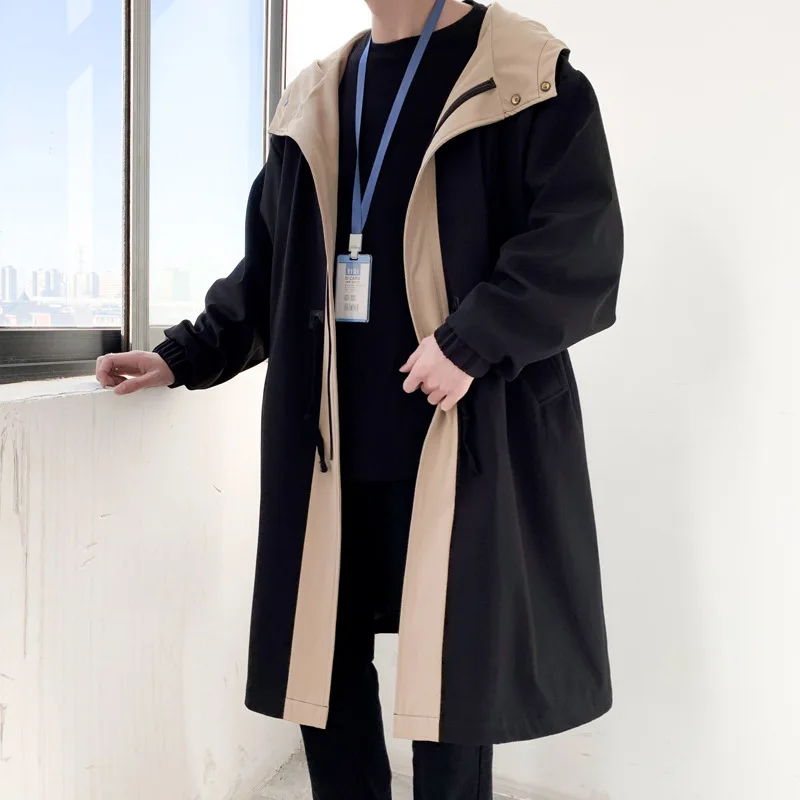 Spring Autumn New Men's Windbreaker Jacket Fashion Outdoor Long Hooded Trench Coat Male Casual Fake Two Pcs Overcoat Streetwear
Spring Autumn New Men's Windbreaker Jacket Fashion Outdoor Long Hooded Trench Coat Male Casual Fake Two Pcs Overcoat Streetwear