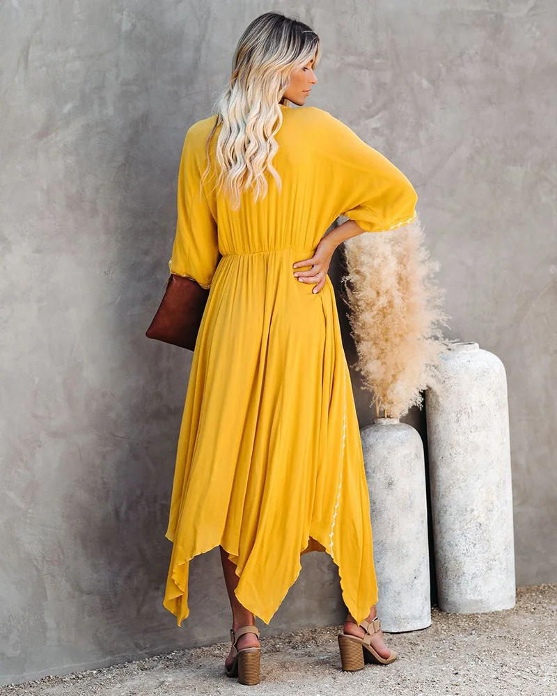 Fitshinling Embroidery Vintage Long Dress Women Irregular Deep V Neck Sexy Maxi Vestidos Bohemian Yellow Slim Floral Pareos 2021
Fitshinling Embroidery Vintage Long Dress Women Irregular Deep V Neck Sexy Maxi Vestidos Bohemian Yellow Slim Floral Pareos 2021
