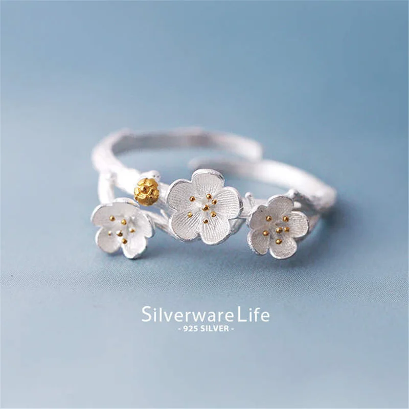 New Fresh Flower Ring Korean Simple Silver Color Personality Adjustable Open Rings for Women Fashion Wedding Jewelry Gift 0354
New Fresh Flower Ring Korean Simple Silver Color Personality Adjustable Open Rings for Women Fashion Wedding Jewelry Gift 0354