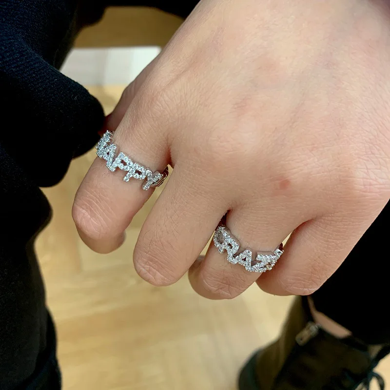 Korean Fashion Letter Rings For Women 2020 New Jewelry Korean Rhinestone Paved Happy Crazy Open Ring Bijoux
Korean Fashion Letter Rings For Women 2020 New Jewelry Korean Rhinestone Paved Happy Crazy Open Ring Bijoux