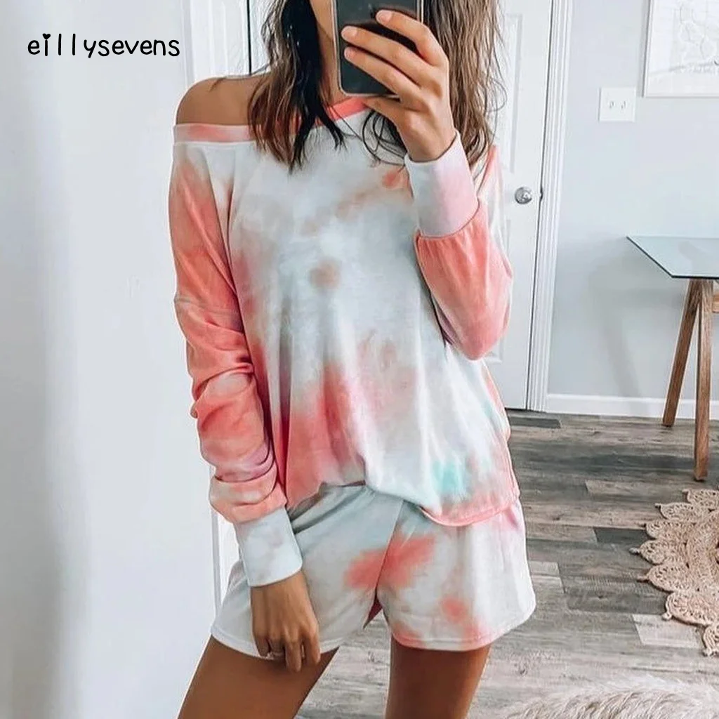 Tie Dye Set Women Tracksuit Tie-dyed Print Long Sleeve Pullaover Shorts Sets Ladies Leisure 2pcs Sets Lounge Wear Suit#ljc
Tie Dye Set Women Tracksuit Tie-dyed Print Long Sleeve Pullaover Shorts Sets Ladies Leisure 2pcs Sets Lounge Wear Suit#ljc