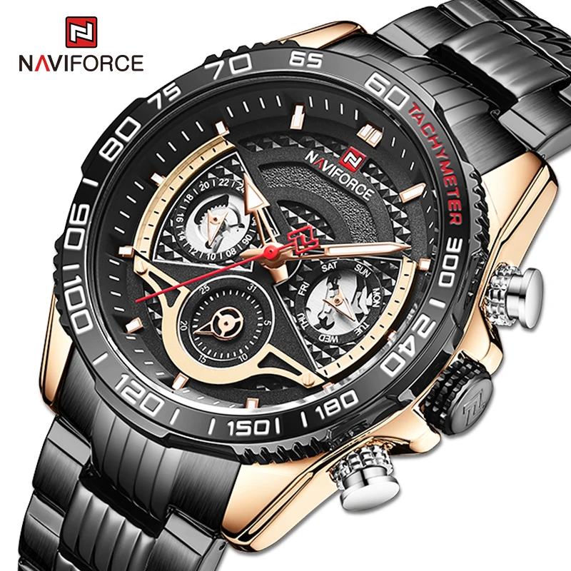 NAVIFORCE Luxury Quartz Multifunction Watch For Men Business Dress Stainless Steel Luminous Waterproof Relogio Week Display Date
NAVIFORCE Luxury Quartz Multifunction Watch For Men Business Dress Stainless Steel Luminous Waterproof Relogio Week Display Date