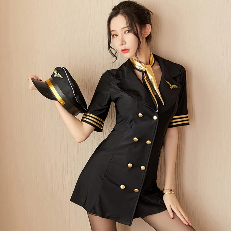 Sexy Seduction Stewardess uniform Student uniform OL Teacher Uniform Policewoman uniform Hip skirt Strapless strap Party Suits
Sexy Seduction Stewardess uniform Student uniform OL Teacher Uniform Policewoman uniform Hip skirt Strapless strap Party Suits