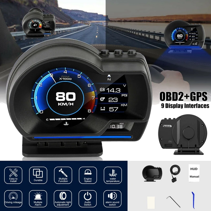 Автомобильный датчик HUD OBD2 + GPS, цифровой дисплей, спидометр, измеритель оборотов в минуту, датчик температуры воды и масла, устранение кода н...
Автомобильный датчик HUD OBD2 + GPS, цифровой дисплей, спидометр, измеритель оборотов в минуту, датчик температуры воды и масла, устранение кода н...