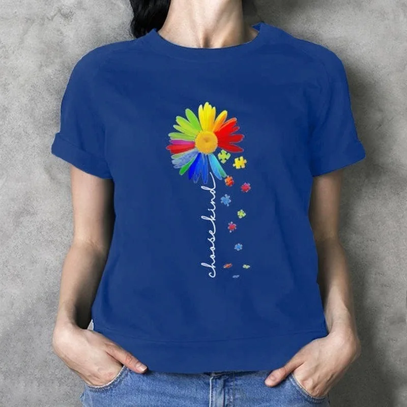 Colorful Sunflower Letter Print T Shirt Women Short Sleeve O Neck Loose Tshirt Summer Women Tee Shirt Tops Camisetas Mujer
Colorful Sunflower Letter Print T Shirt Women Short Sleeve O Neck Loose Tshirt Summer Women Tee Shirt Tops Camisetas Mujer