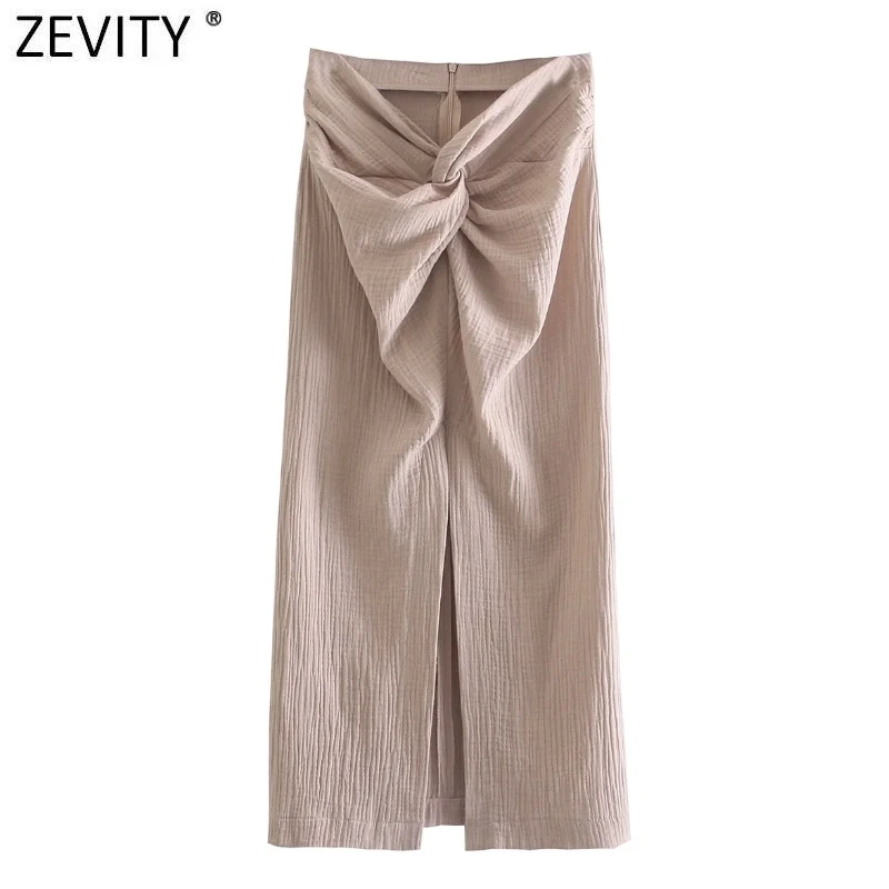 Zevity Women Fashion Solid Knotted Design Split Sarong A Line Skirt Faldas Mujer Female Back Zipper Summer Midi Vestidos QUN770
Zevity Women Fashion Solid Knotted Design Split Sarong A Line Skirt Faldas Mujer Female Back Zipper Summer Midi Vestidos QUN770